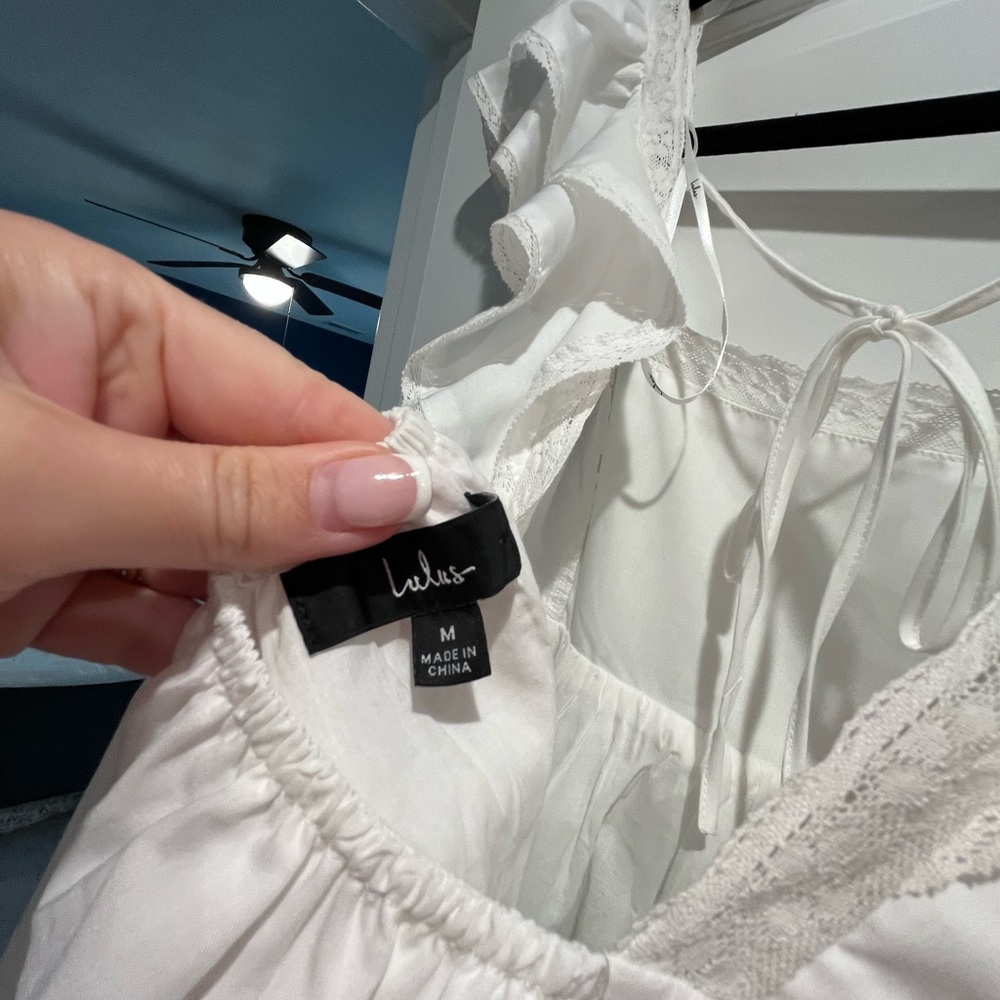 Lulu's White Ruffled Dress - Picture 6 of 6